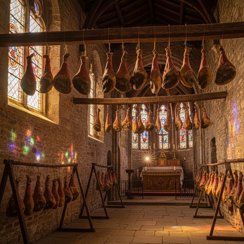 découvrez l'histoire étonnante des jambons affinés dans une église du cantal, racontée de rachida dati aux projecteurs du new york times, une épopée savoureuse et insolite.