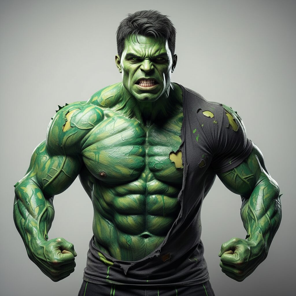 découvrez l'incroyable transformation en hulk alors que six couches de peinture verte résistent obstinément à disparaître, révélant une métamorphose colorée et surprenante.