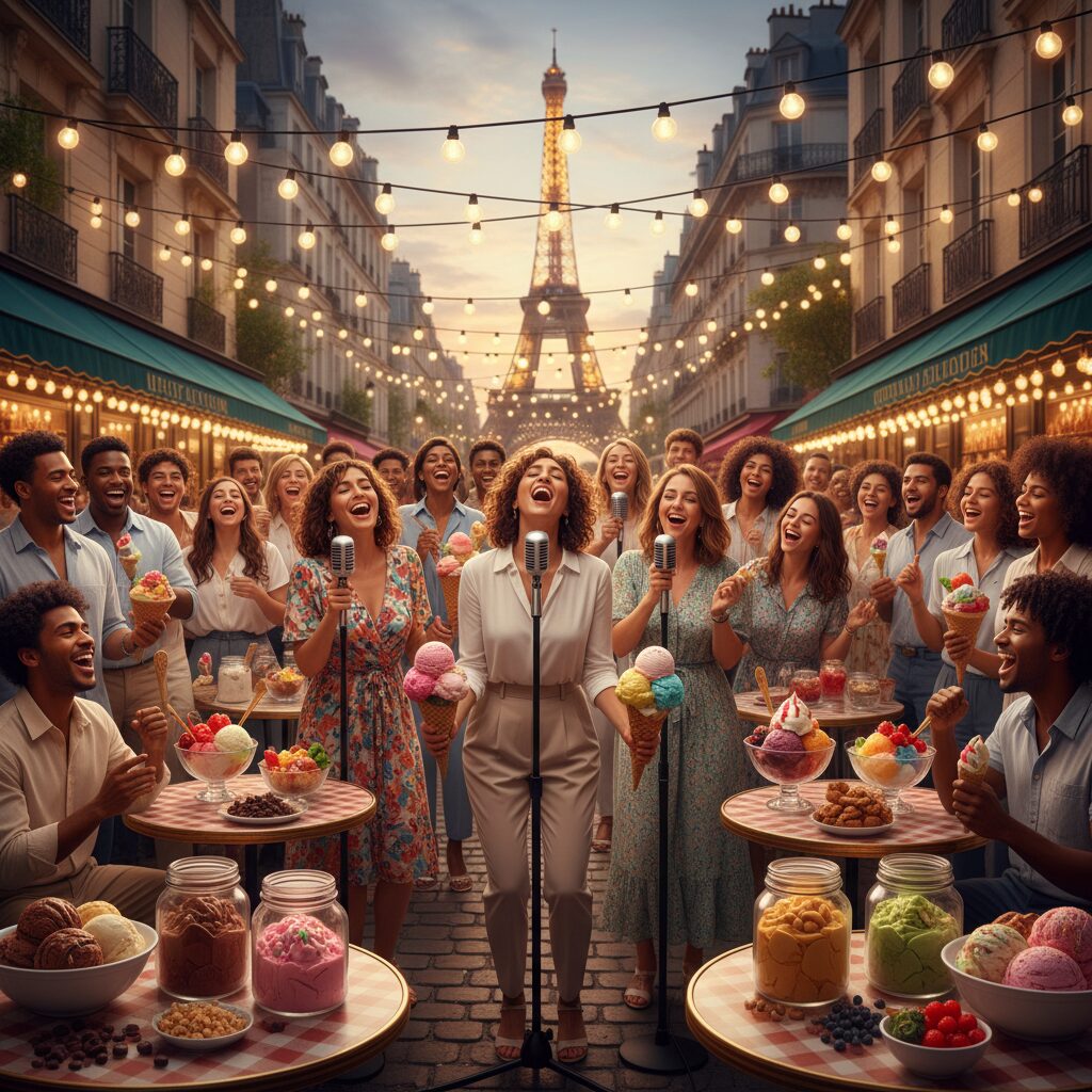 participez à une soirée karaoké unique à paris et chantez à pleins poumons tout en savourant de délicieuses glaces artisanales. un moment convivial et gourmand à ne pas manquer !