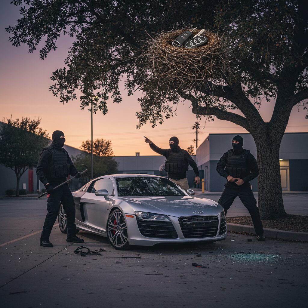 un vol d'audi prend une tournure surprenante : découvrez comment les voleurs ont dissimulé les clés dans un lieu totalement inattendu, révélant une ruse ingénieuse.