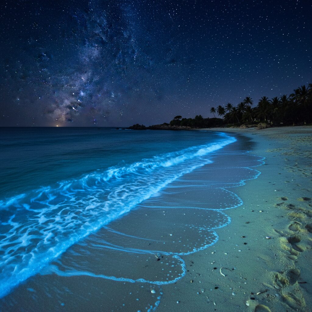 découvrez comment la phosphorescence illumine certaines plages la nuit grâce à des organismes marins bioluminescents et les phénomènes naturels qui rendent ces paysages magiques.