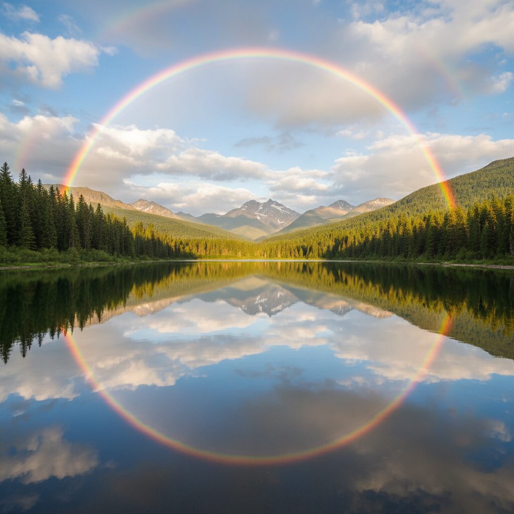 découvrez pourquoi un arc-en-ciel peut apparaître renversé au-dessus d’un lac, grâce à des phénomènes optiques et des réflexions uniques qui créent ce spectacle naturel fascinant.