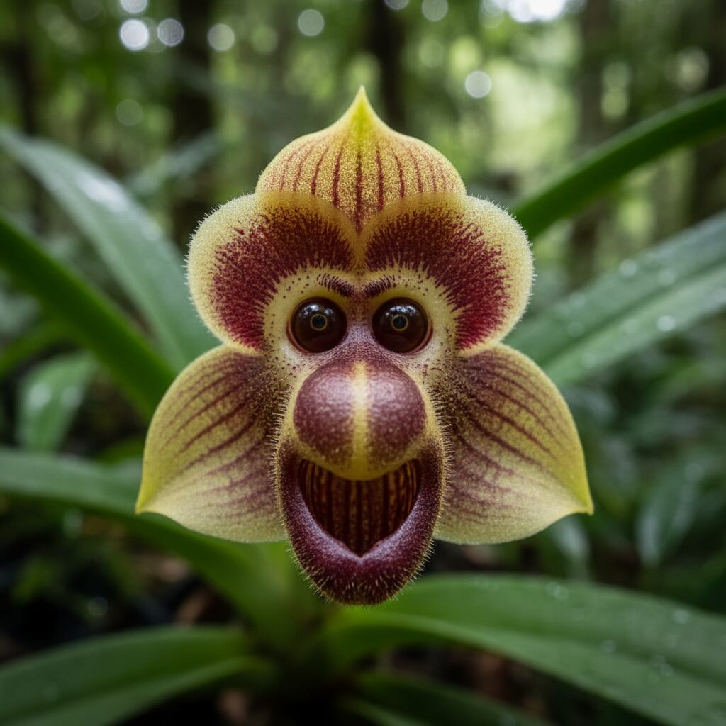 découvrez la fleur face de singe, une plante insolite étonnante qui ressemble à un visage humain. explorez ses caractéristiques uniques et fascinantes.