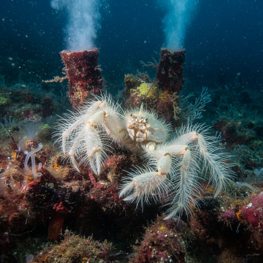 découvrez le crabe yeti, une fascinante créature marine recouverte de poils étranges, et plongez dans son univers méconnu et mystérieux.