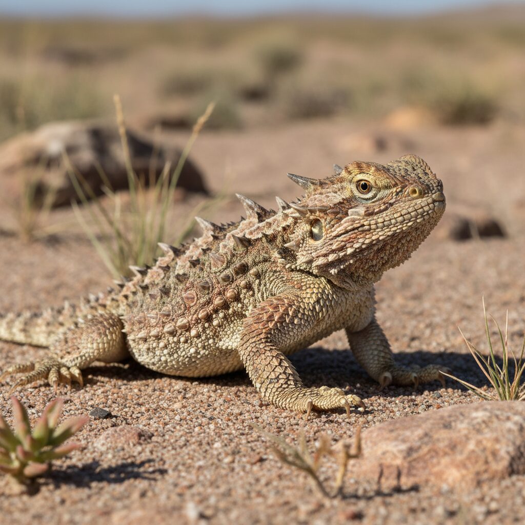 découvrez le lézard à cornes, un reptile au look étonnamment étrange, et observez ses caractéristiques uniques dans son habitat naturel.
