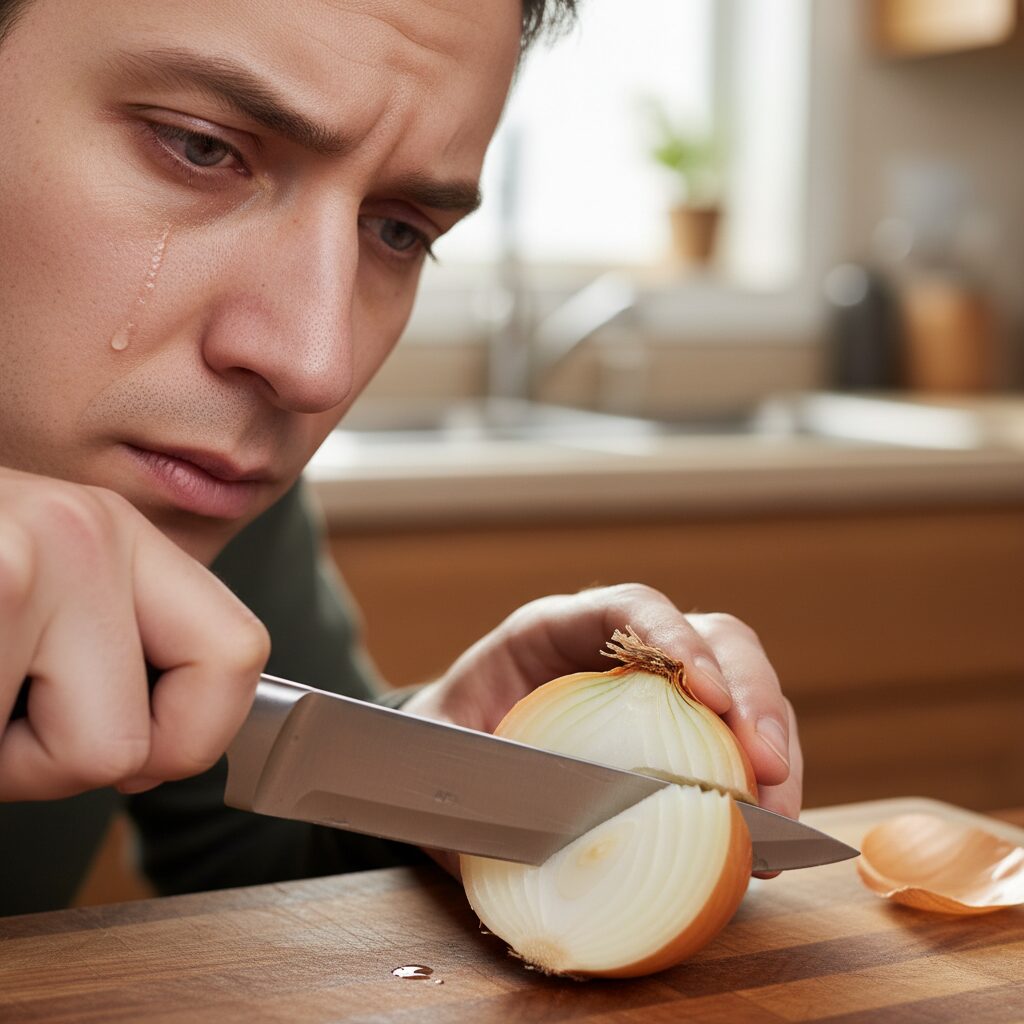 découvrez pourquoi nos yeux pleurent lorsque nous coupons un oignon, les réactions chimiques responsables et des astuces pour éviter ces larmes gênantes.