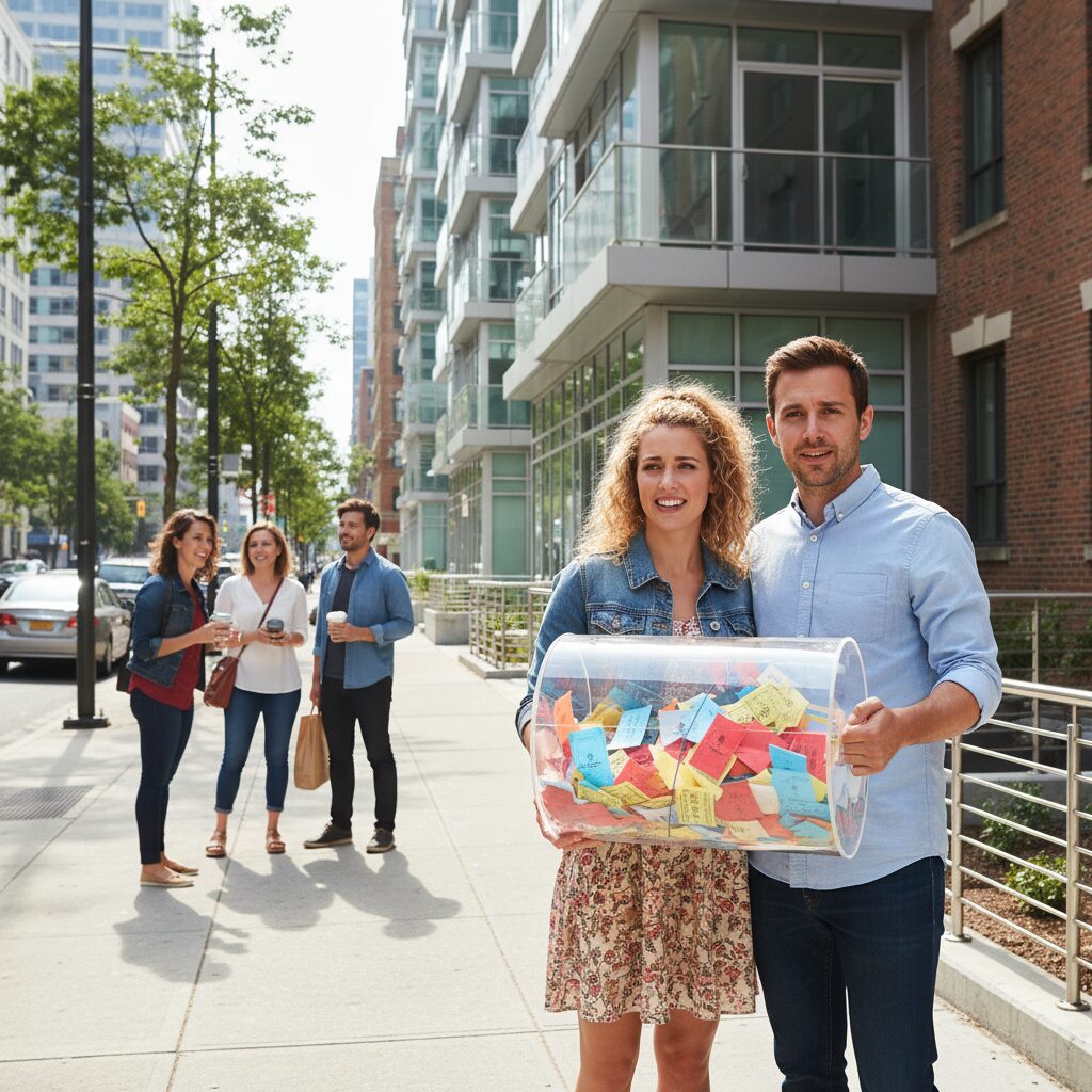 découvrez comment un couple insolite organise une tombola originale pour vendre leur appartement invendu et tenter leur chance autrement.