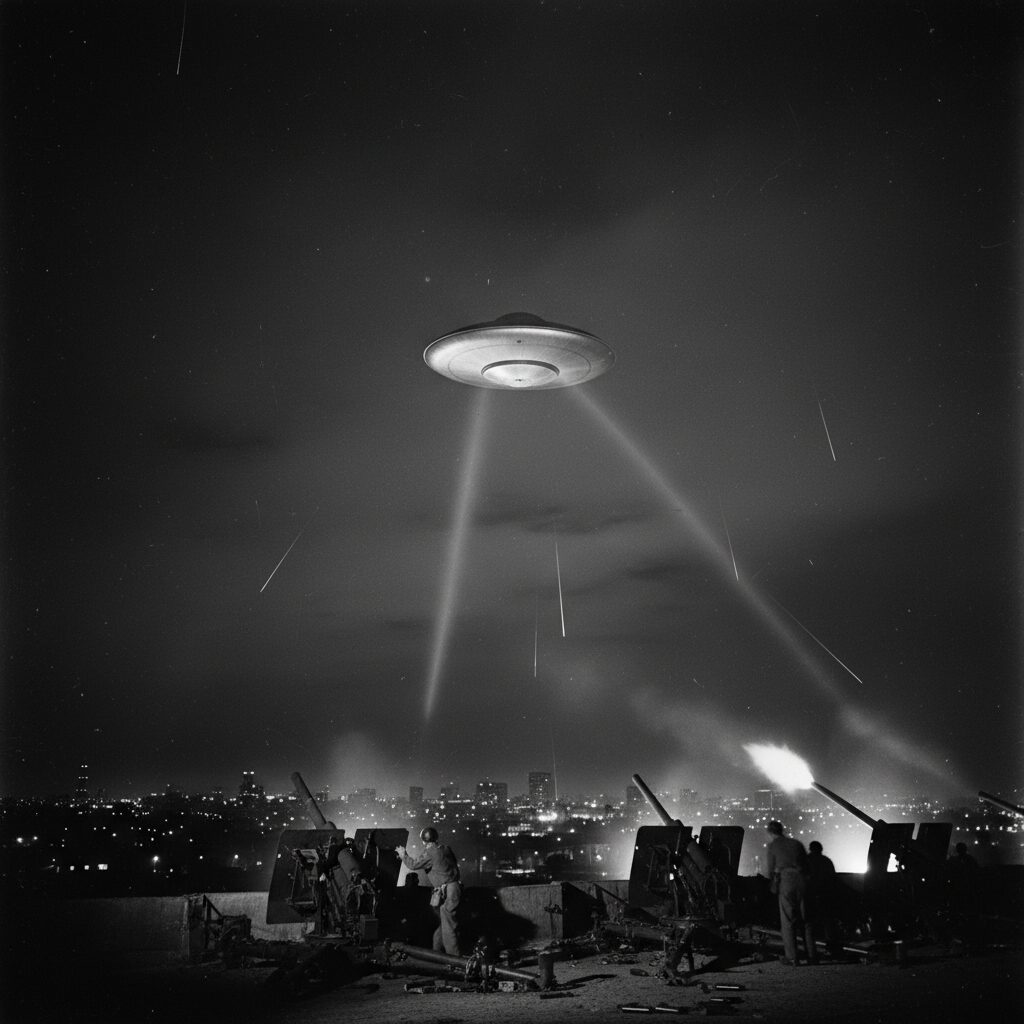 découvrez l'incroyable histoire de la bataille de los angeles en 1942, où les défenses anti-aériennes californiennes ont pris pour cible un objet mystérieux dans le ciel, suscitant mystère et spéculations.