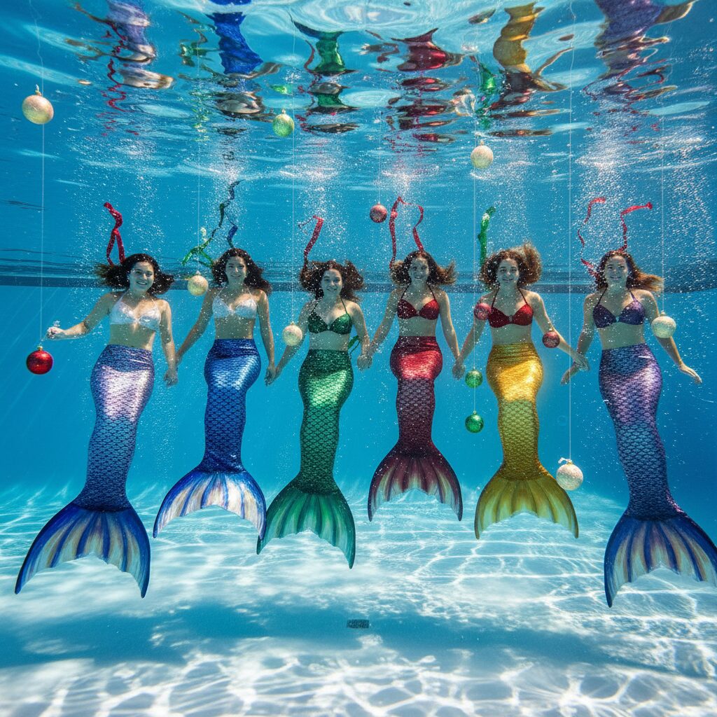 découvrez cette vidéo captivante où elles nagent comme des sirènes pour célébrer noël, une activité insolite et magique à partager en famille ou entre amis.