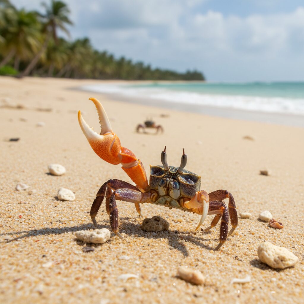 découvrez comment le crabe violoniste utilise sa pince géante unique pour attirer et séduire ses partenaires dans un fascinant comportement naturel.