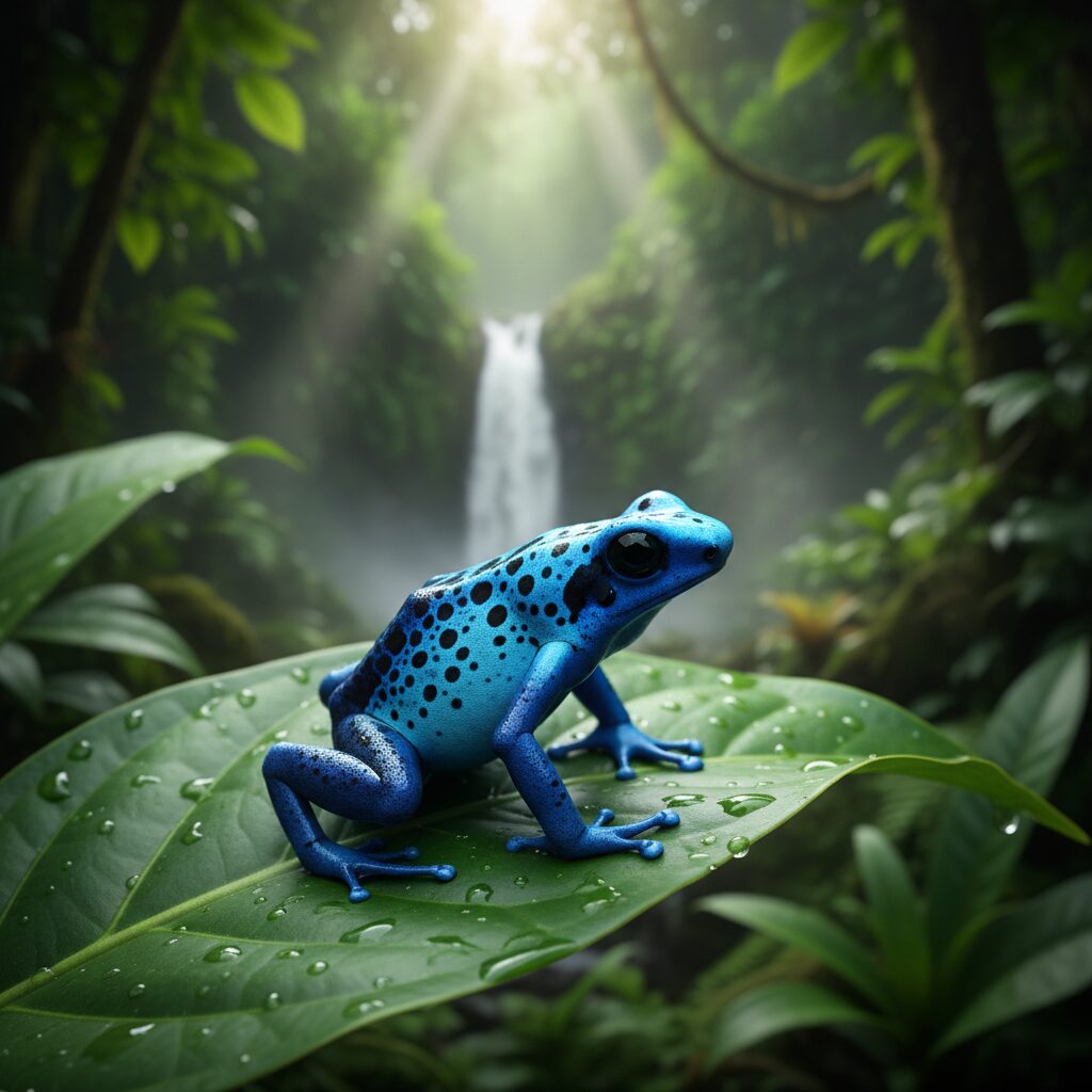 découvrez comment le dendrobate bleu utilise ses toxines puissantes pour se protéger des prédateurs et assurer sa survie dans la nature.