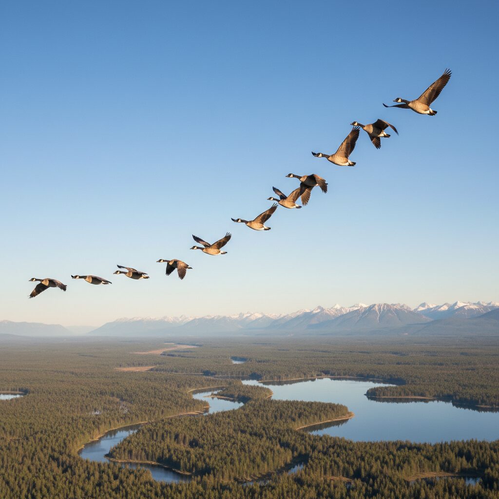 découvrez pourquoi les bernaches volent en formation en v sur des milliers de kilomètres et comment cette technique améliore leur efficacité et endurance en migration.