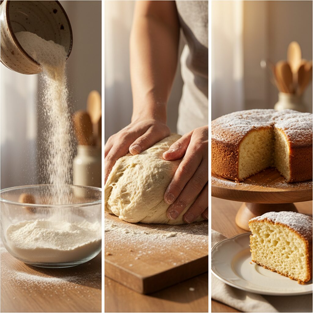 découvrez comment la farine joue un rôle essentiel dans la transformation de la pâte en un gâteau moelleux et délicieux, en apportant structure et texture.