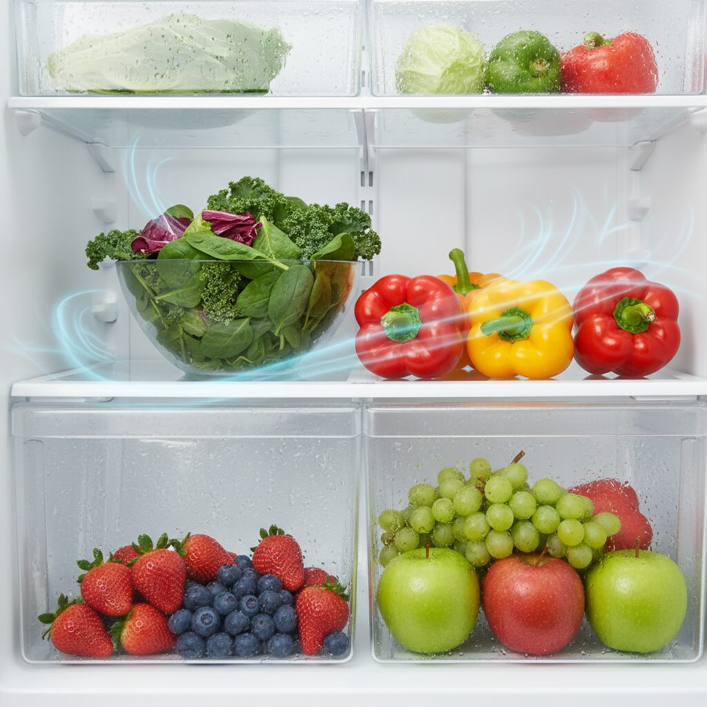 découvrez comment le réfrigérateur préserve la fraîcheur et le croquant de vos aliments grâce à ses technologies de refroidissement et de conservation innovantes.