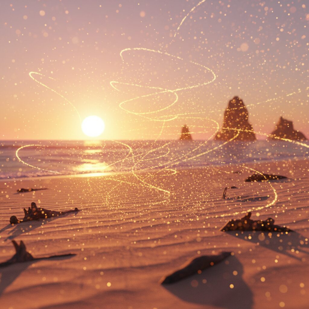 découvrez comment le sable peut créer des courants lumineux au crépuscule, un phénomène naturel fascinant où la lumière et le vent se mêlent harmonieusement.