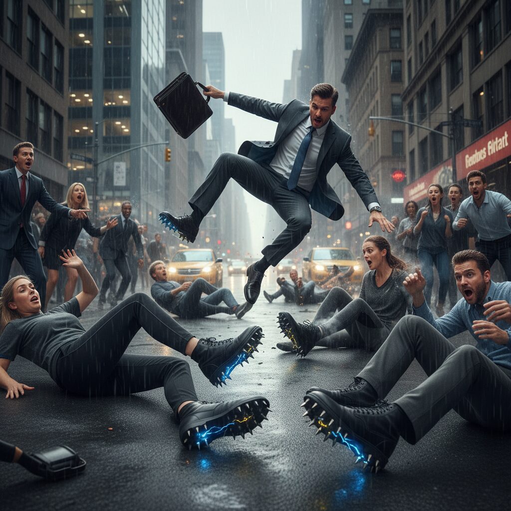 découvrez comment les chaussures à crampons électriques ont surpris et fait trébucher tout le monde grâce à leur innovation inattendue.