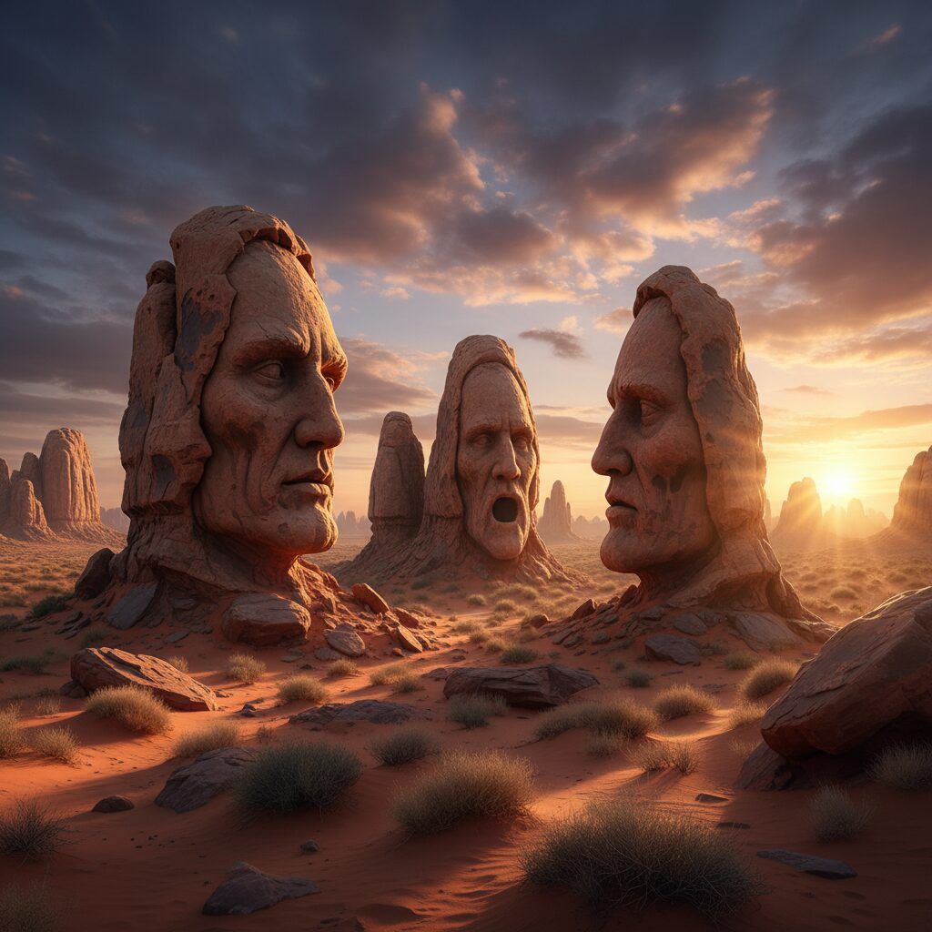 découvrez comment les formations rocheuses sculptées par l'érosion et le temps adoptent des formes étonnantes ressemblant à des visages naturels, révélant la beauté unique de la nature.