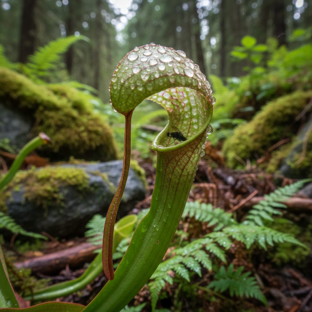 découvrez comment la plante cobra utilise sa forme trompeuse pour attirer et capturer ses proies, un mécanisme fascinant de chasse dans la nature.