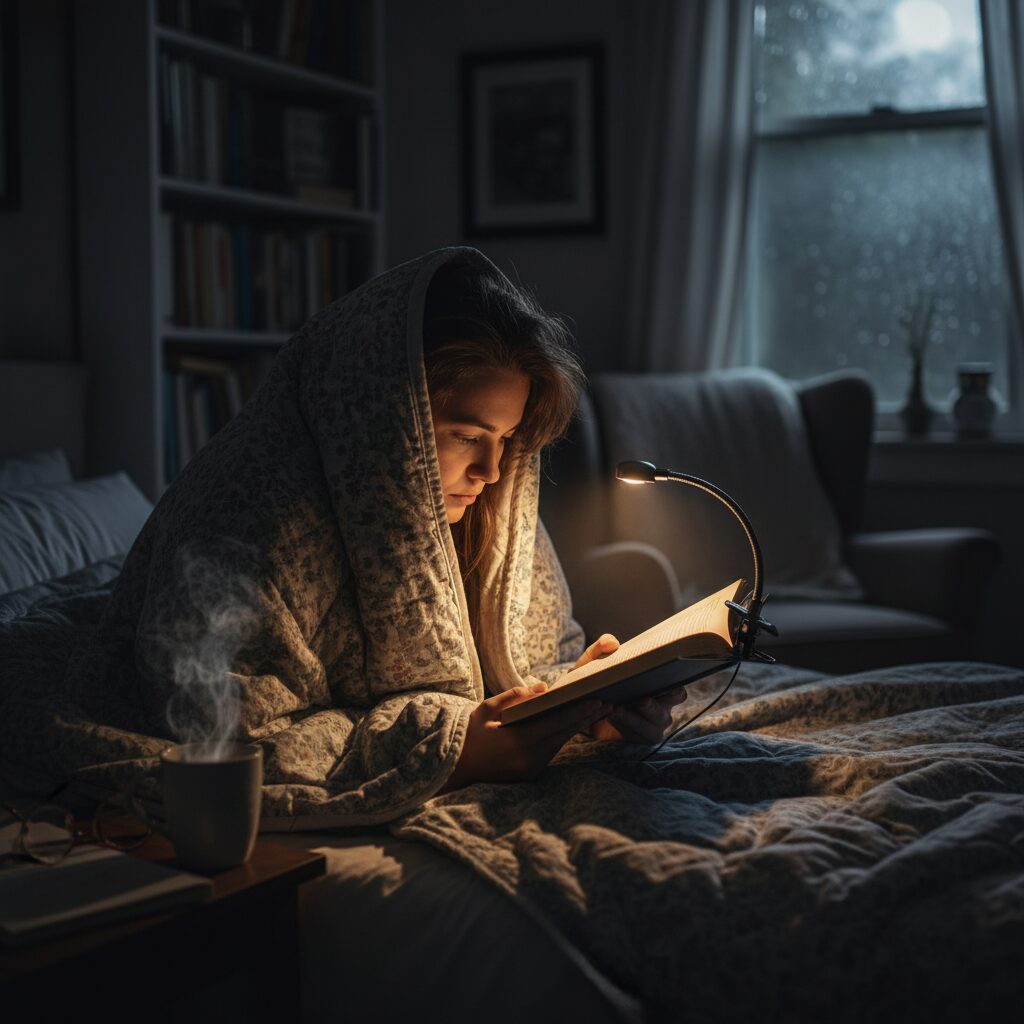 découvrez l'origine de l'habitude de lire sous la couette avec une lampe, un rituel nocturne apprécié pour son confort et son intimité.