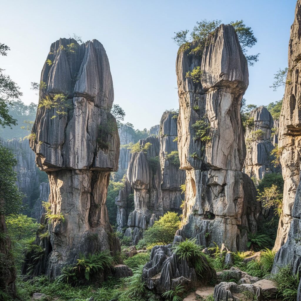 découvrez la forêt de pierre en chine, un site naturel unique et impressionnant où des formations karstiques sculptent un paysage insolite à couper le souffle.