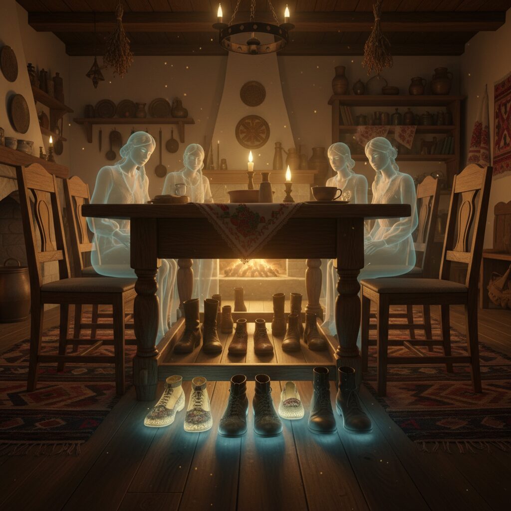 découvrez le folklore fascinant derrière la tradition mystérieuse des chaussures placées sous la table, une coutume chargée d'histoires et de superstitions.