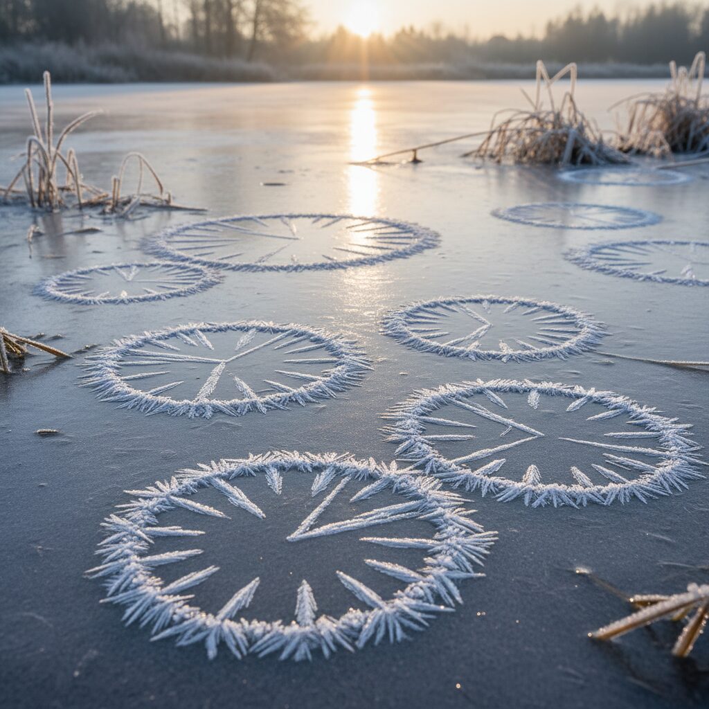 découvrez pourquoi la glace forme des motifs d'horloges fascinants dans les mares gelées, avec des explications scientifiques simples et claires sur ce phénomène naturel unique.