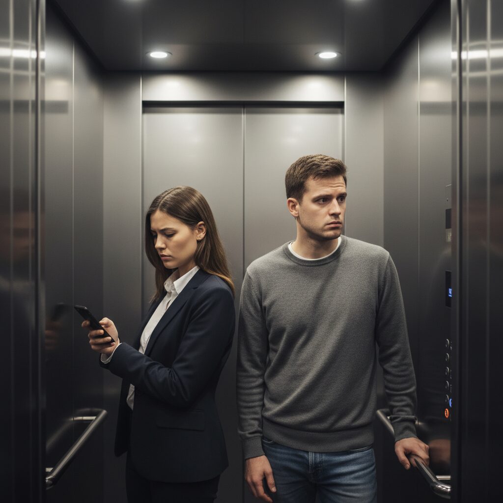 découvrez pourquoi nous évitons souvent de croiser le regard de notre voisin dans l'ascenseur et les raisons psychologiques derrière ce comportement social courant.