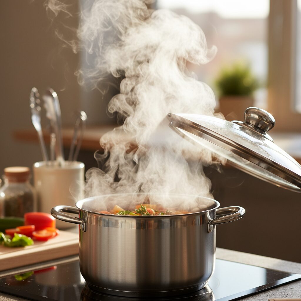 découvrez pourquoi il est courant de soulever à moitié le couvercle d'une casserole, les raisons pratiques et astuces de cuisson associées.