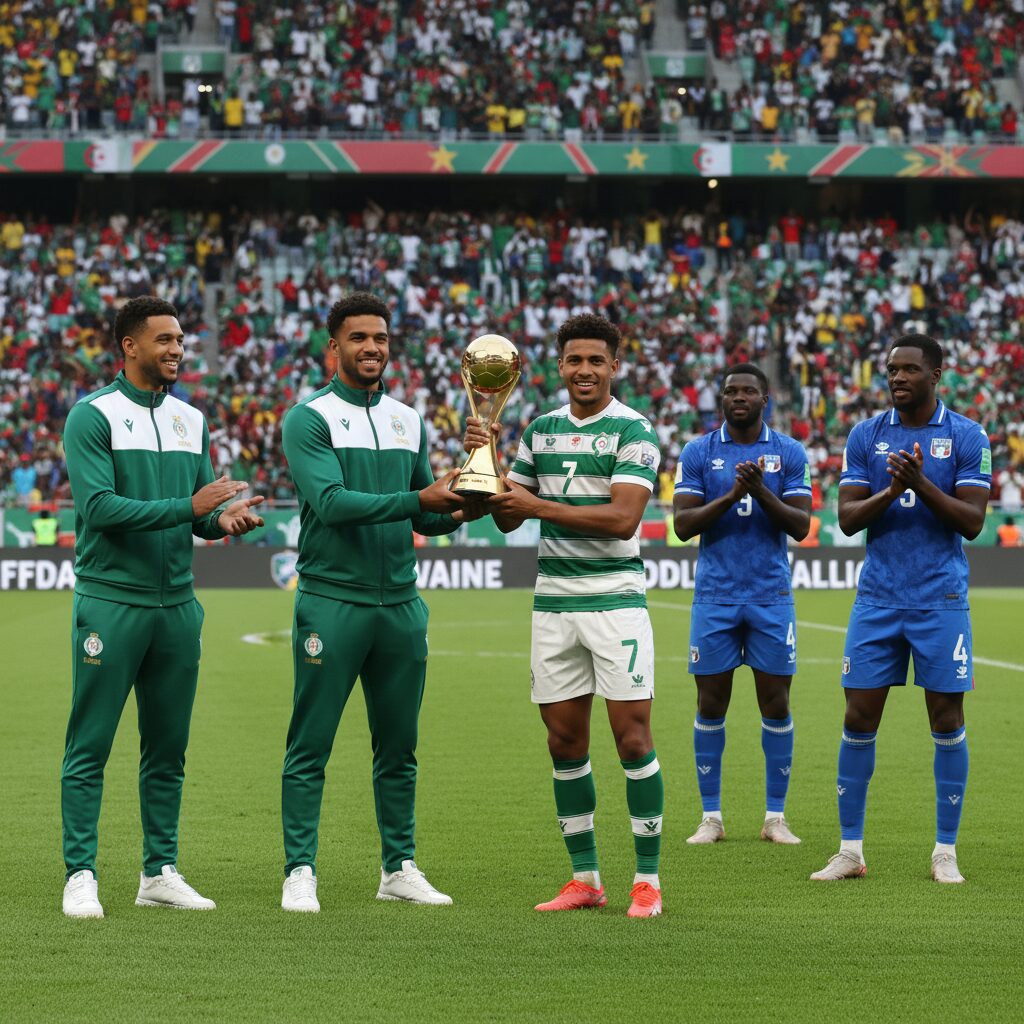 can 2026 : trois joueurs de la section paloise honorés en remettant le trophée d'homme du match après la rencontre algérie - rdc, une reconnaissance prestigieuse pour ces talents du rugby.