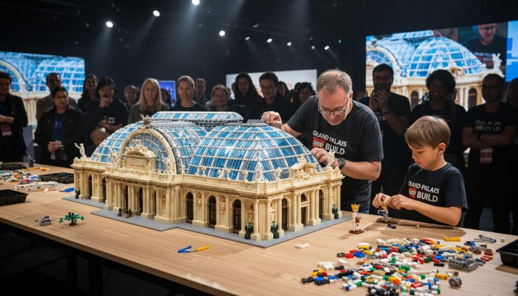 assistez en direct à un spectacle inédit : la construction fascinante d'une maquette lego du grand palais, une expérience unique pour petits et grands passionnés de lego et d'architecture.