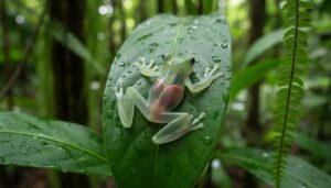découvrez comment les grenouilles de verre utilisent leur transparence unique pour se camoufler et échapper à leurs prédateurs dans leur habitat naturel.