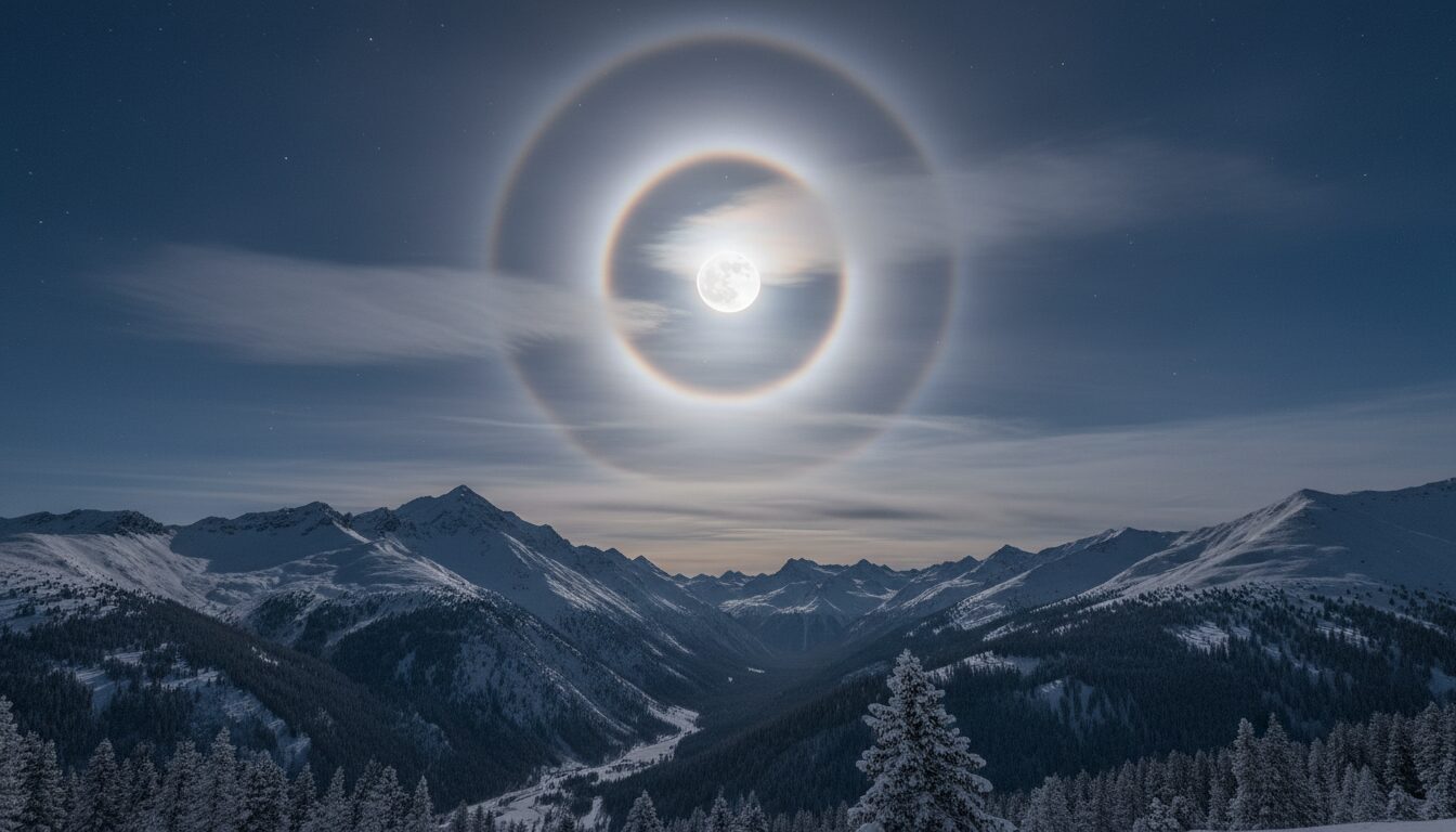 découvrez comment expliquer les mystères des halos lunaires observés en montagne froide grâce à une exploration scientifique et météorologique détaillée.