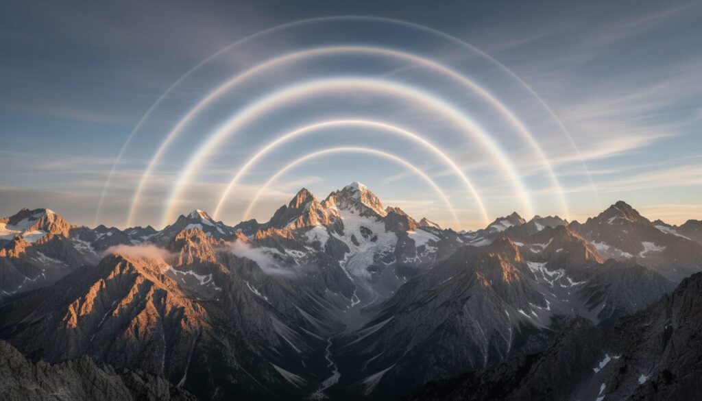 découvrez comment se forment les arcs lumineux inversés au-dessus des montagnes, un phénomène atmosphérique fascinant expliqué simplement.