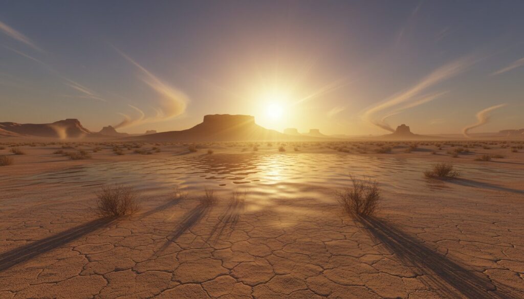 découvrez comment la lumière du soleil crée des illusions d'eau dans le désert en jouant avec la chaleur et la réfraction, transformant le paysage en mirages fascinants.