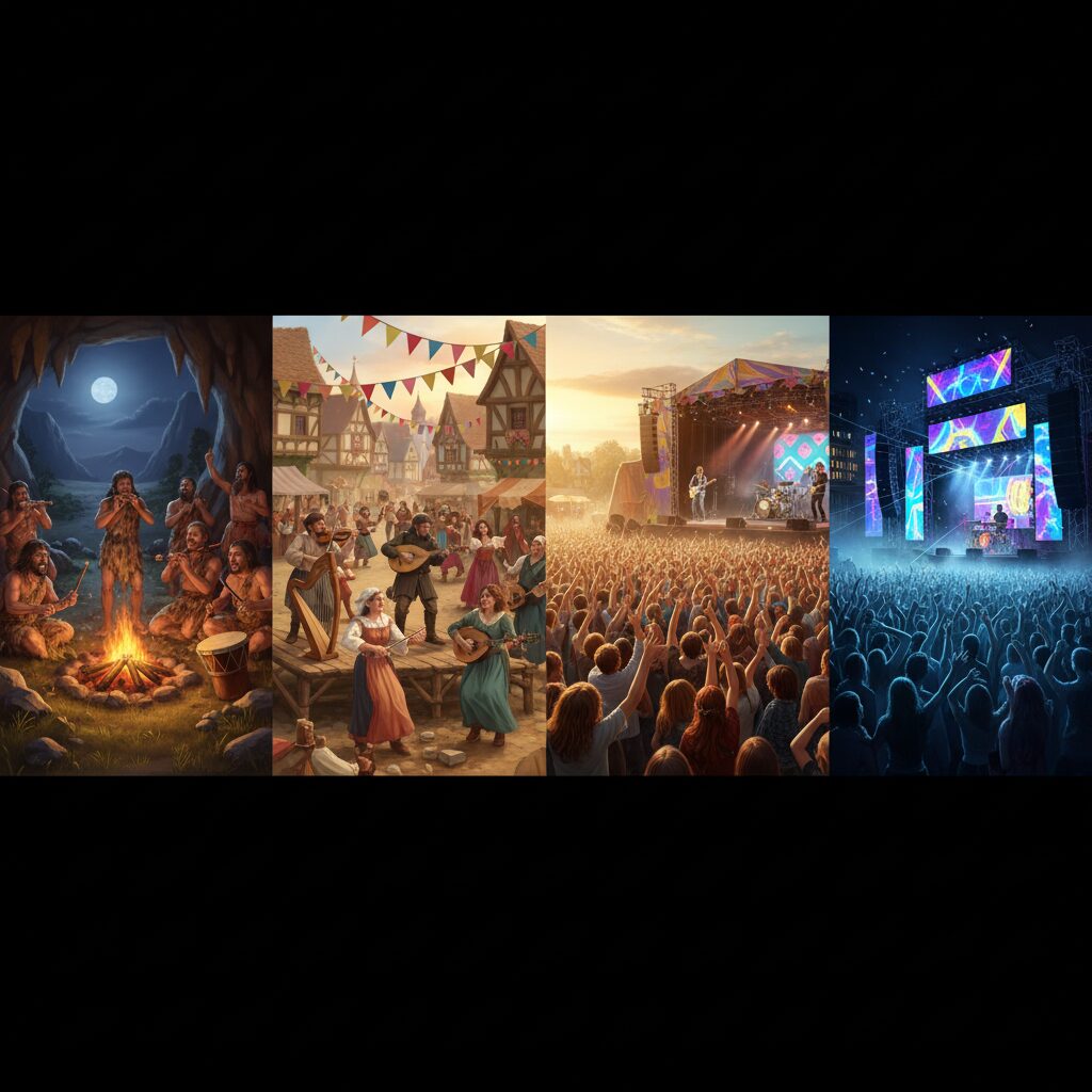 découvrez comment la musique a influencé et uni les rassemblements sociaux à travers l'histoire, en créant des moments de partage et d'émotion collective.