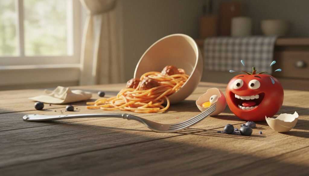 découvrez comment une simple fourchette peut raconter une grande histoire drôle pleine de surprises et d'humour.