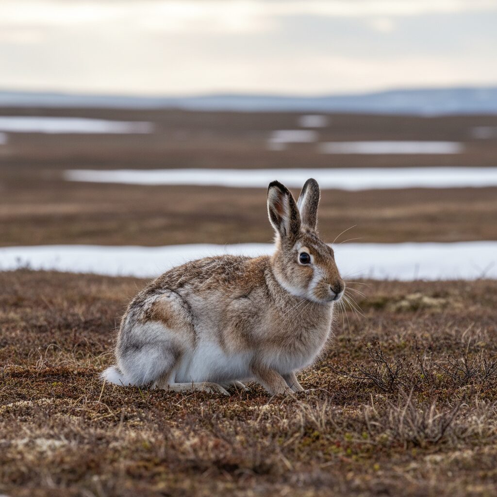 apprenez comment le lièvre arctique adapte sa fourrure aux saisons pour survivre dans des conditions extrêmes.