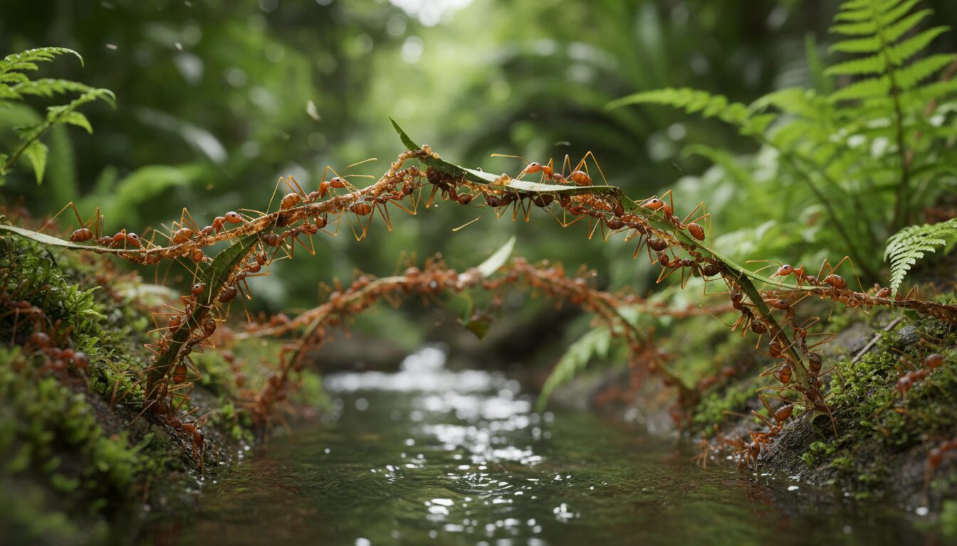 découvrez comment les fourmis tisserandes construisent des ponts vivants incroyables grâce à leur organisation et leur coopération uniques, un exemple fascinant d'ingéniosité naturelle.
