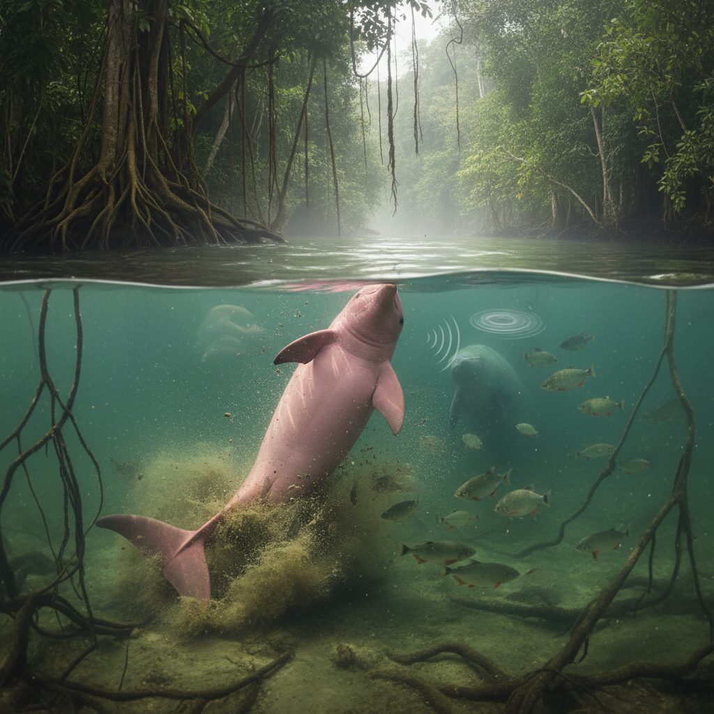 explorez les stratégies de chasse fascinantes du dauphin rose d’amazonie, un maître de l’adaptation au cœur de la biodiversité amazonienne.