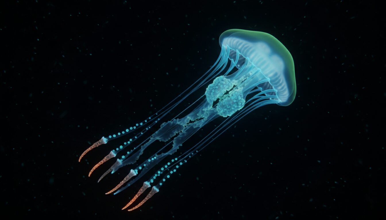 découvrez comment la méduse boîte de nuit utilise ses tentacules venimeux pour capturer ses proies et se défendre dans son environnement marin unique.