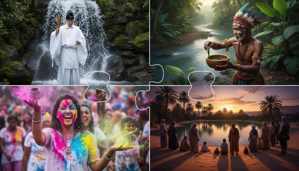 découvrez les pratiques rituelles étonnantes liées à l'eau à travers différentes cultures, explorant leurs significations profondes et leurs traditions uniques.