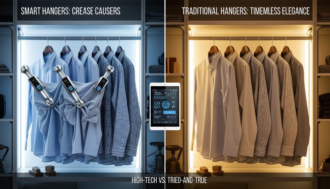 découvrez pourquoi les cintres intelligents ont tendance à plier davantage vos chemises au lieu de les protéger, et apprenez à choisir les meilleurs pour conserver la qualité de vos vêtements.