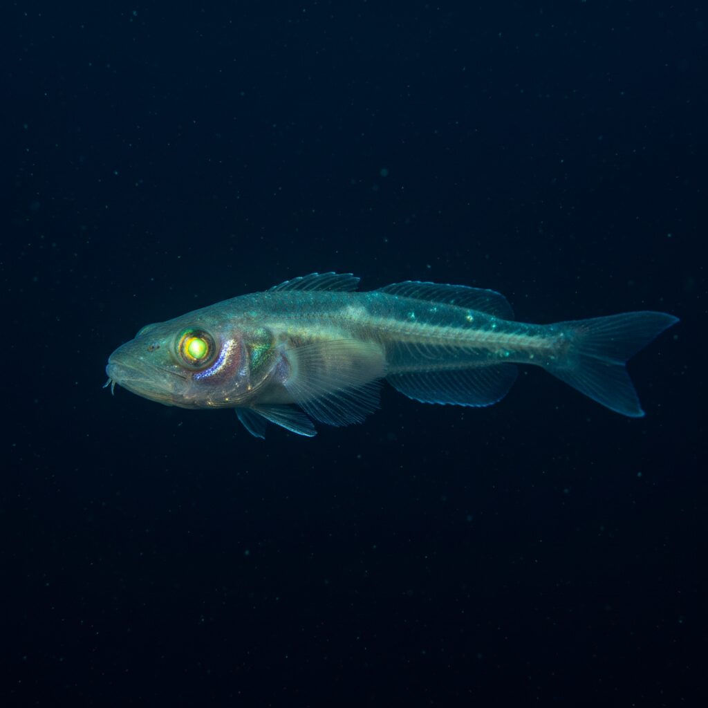 découvrez le grenadier abyssal, un poisson fascinant des profondeurs marines au corps translucide, véritable merveille des abysses.