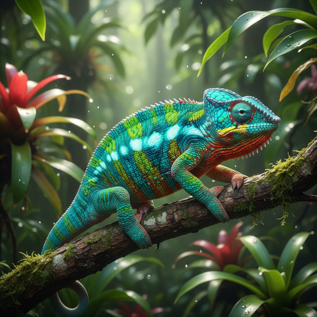 découvrez les incroyables capacités de coloration du caméléon panthère, un maître du camouflage avec une palette de couleurs exceptionnelle.