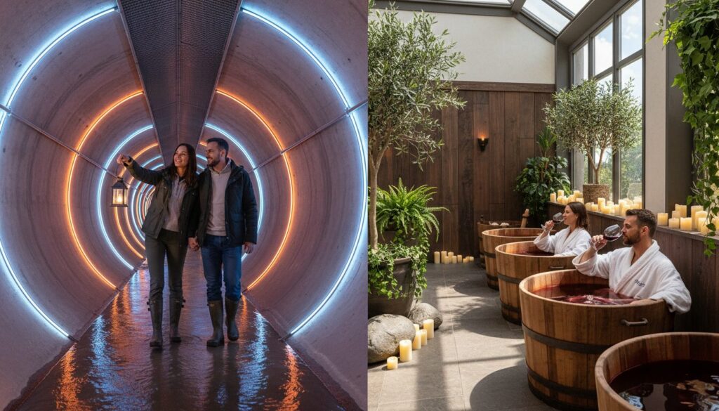 découvrez une saint-valentin originale en explorant des égouts mystérieux ou en vous relaxant dans un spa au vin pour une expérience romantique et inoubliable.