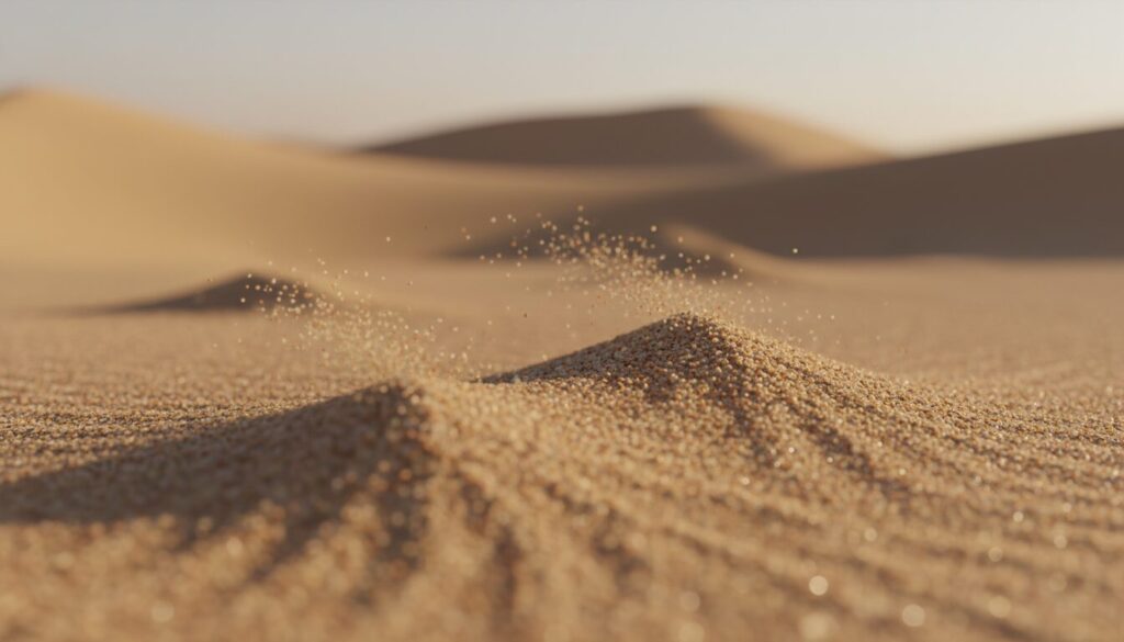 découvrez comment les grains de sable, transportés par le vent, sculptent lentement les dunes en modifiant leur forme et leur paysage au fil du temps.