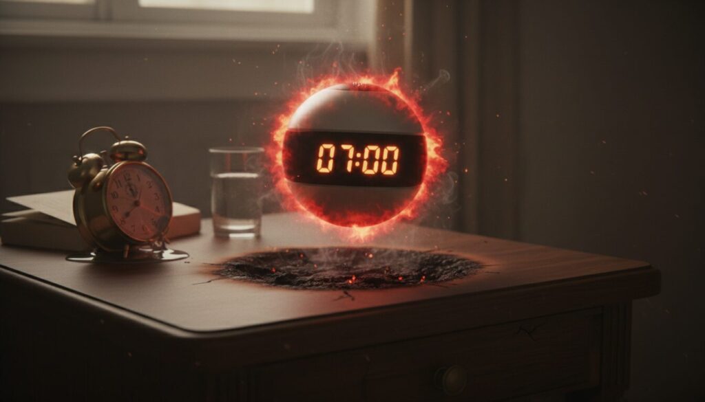 découvrez comment un réveil flottant a réussi à faire fondre plus d'une table de chevet, une histoire étonnante mêlant technologie et chaleur inattendue.