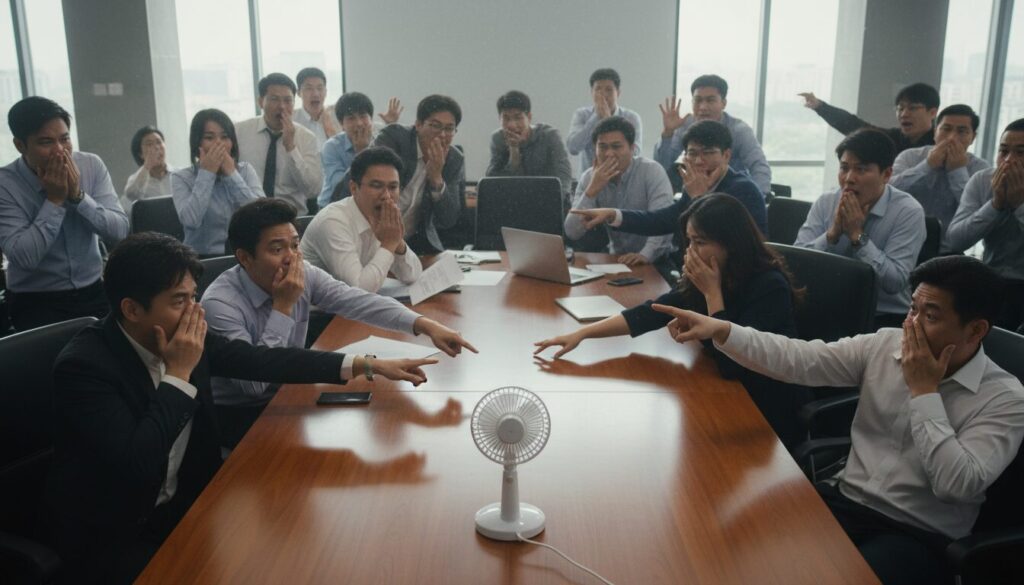 découvrez comment un simple ventilateur de poche a provoqué une réaction de panique lors d'une ventilation inattendue.