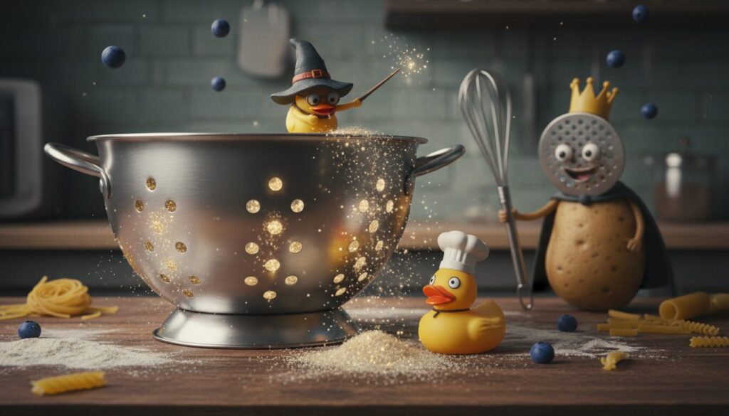 découvrez l'histoire humoristique de la passoire et ses trous légendaires, une aventure drôle et pleine de surprises autour de cet objet du quotidien.