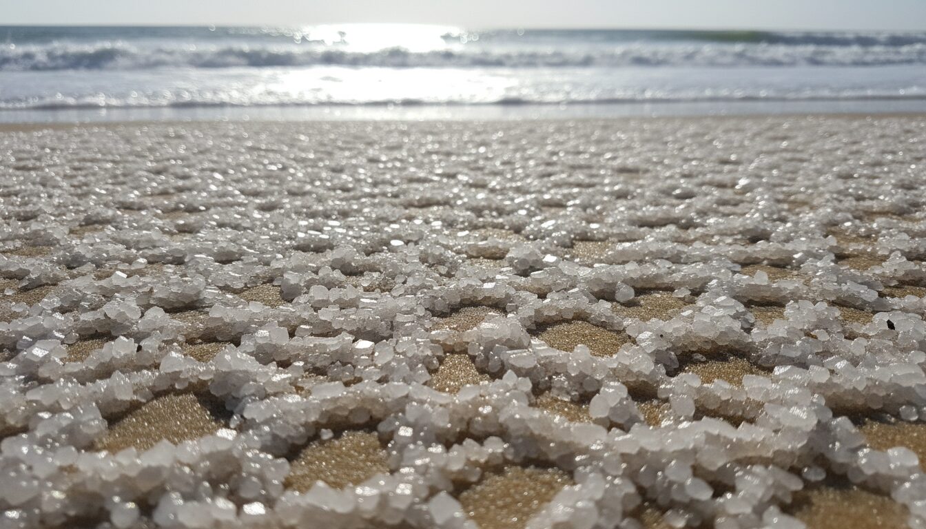 découvrez pourquoi certaines plages forment des motifs de sel étonnamment réguliers, explorant les processus naturels qui cristallisent le sel de manière unique et fascinante.
